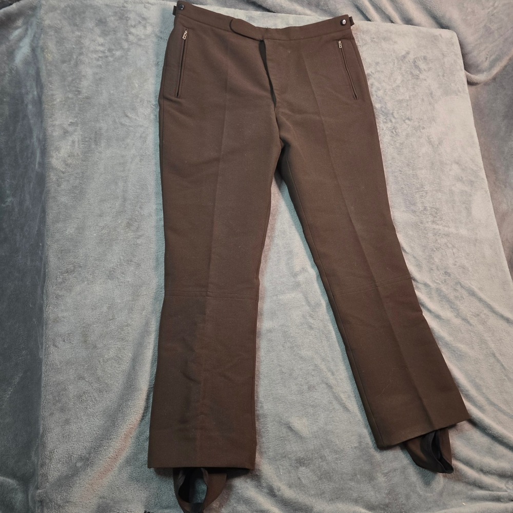 Bogner Fortiss Vintage Men Ski Pants 36 Brown Wool Blend Stirrup Western Germany - Picture 3 of 16